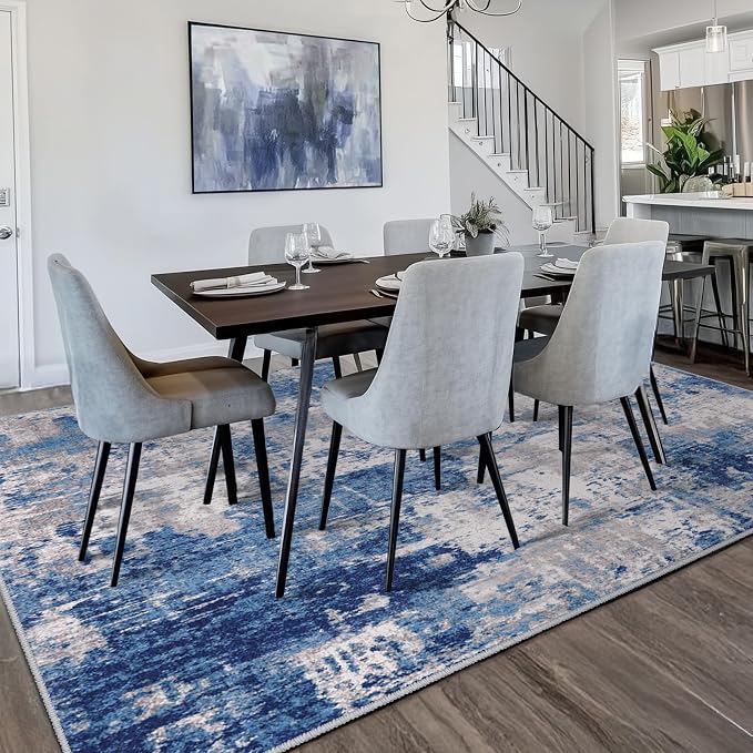 RELEANY Washable Area Rugs 5'x8' Non-Slip Modern Abstract Soft - Image 2