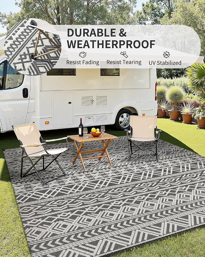 MontVoo Outdoor Rug Carpet Waterproof 5x8 Outdoor Patio Rug Mat Reverisble - Image 4