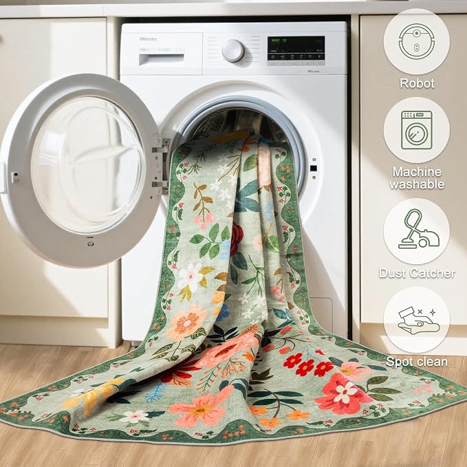 Runner Rug for Entryway: 2x5 Kitchen Rugs Non Slip Washable Ultra-Thin Soft - Image 8