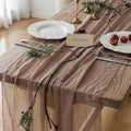3Pcs Nude Cheesecloth Table Runner 120 Inches by KEKETOARRANGE