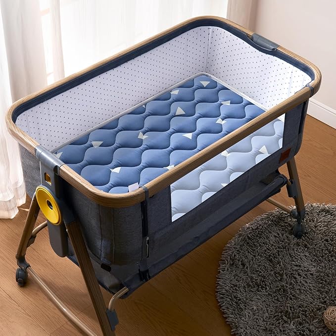 Baby Bassinet Mattress 30x 15 inches- Firm Support and Comfort Premium Foam,Noiseless and Odorless,Hypoallergenic Small Crib Mattress, Fits Moses Basket, Dual Sided with Soft Breathable Fabric