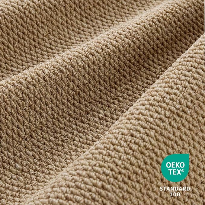 Faux Jute Area Rug 4'x6', Washable & Non-Slip, Taupe | 0.27" Low Pile Easy Jute - Image 3