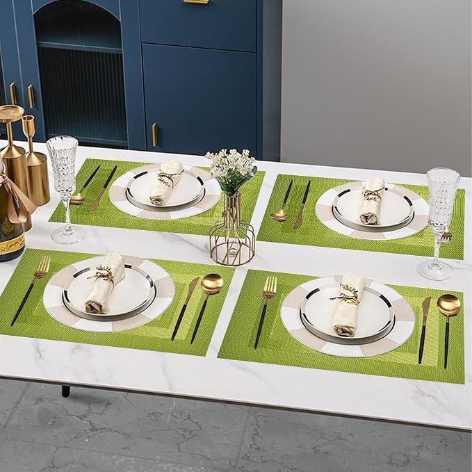 PIGCHCY Placemats Washable Vinyl Woven Table Mats, Elegant Durable Placemats - Image 7
