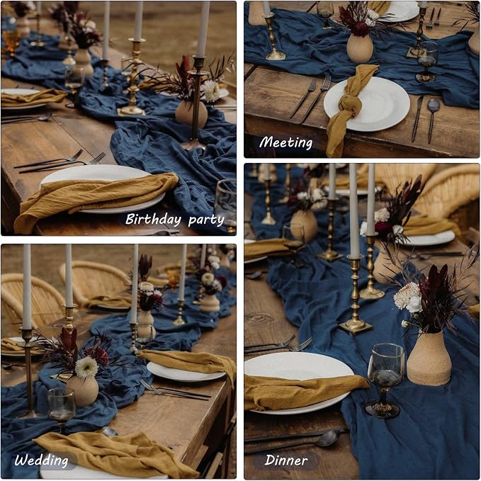 12 Pack Cheesecloth Table Runner 35x72 Inch Boho Gauze Table Runner Rustic - Image 6