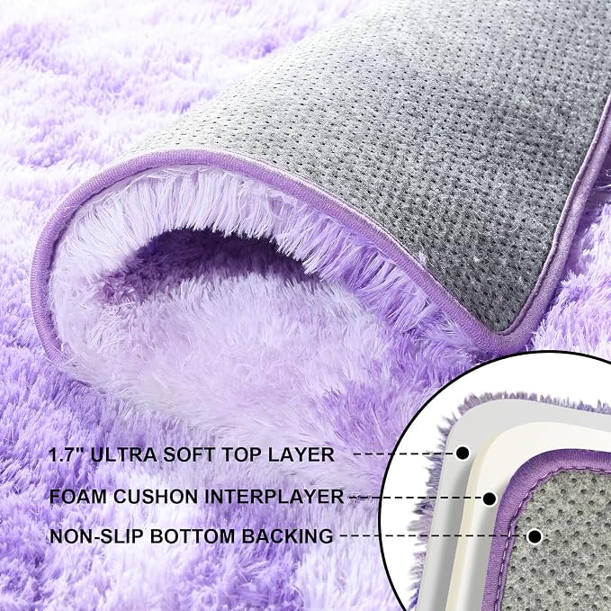 2x3 Rugs for Bedroom, Fluffy Area Rugs for Living Room, Small Fuzzy Shag Soft - Image 5