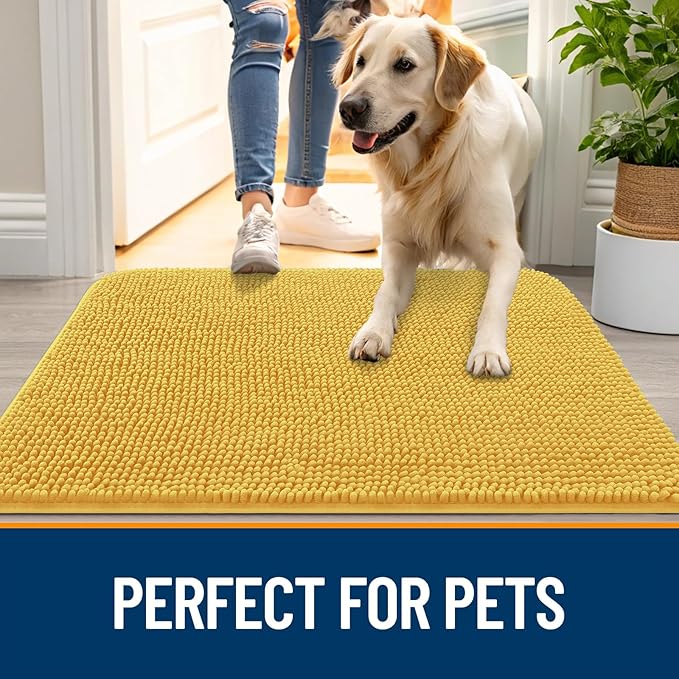 OLANLY Dog Door Mat for Muddy Paws 48x30, Absorbs Moisture and Dirt, Absorbent - Image 6