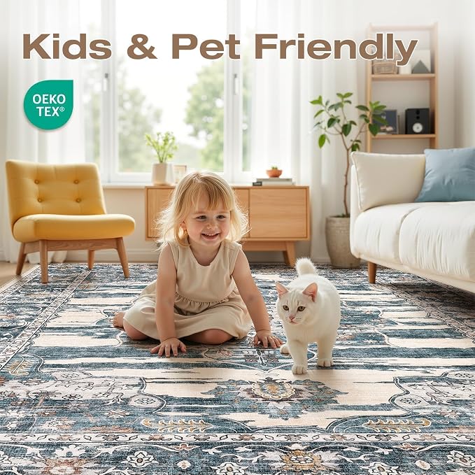 Washable 5x7 Area Rug for Living Room - Image 4