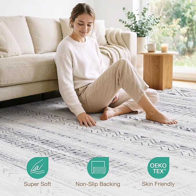 cotiled 6x9 Area Rugs Living Room Rug: Washable Boho Rugs - Image 5