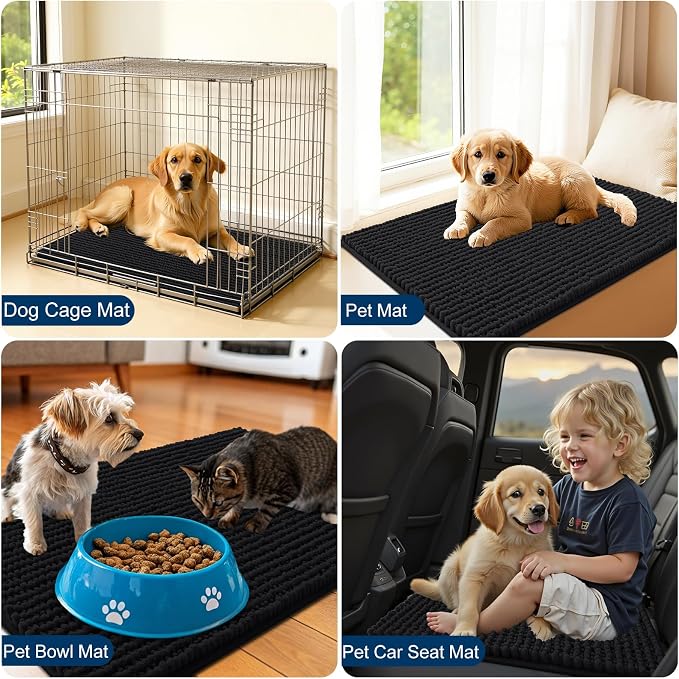 OLANLY Dog Door Mat for Muddy Paws 47x24, Ultra Absorbent Chenille Mud Doormat - Image 7