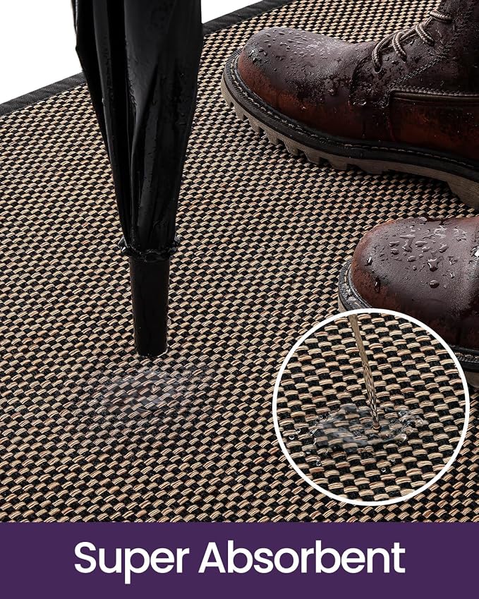 DEXI Ultra Thin Entryway Indoor Door Mat 24x36, Non Slip Rubber Backing Inside - Image 6