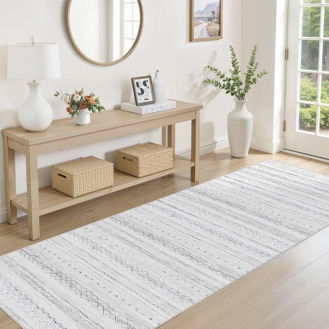 cotiled Hallway 2.6x8 Runner Rugs: Washable Boho Rugs - Image 3