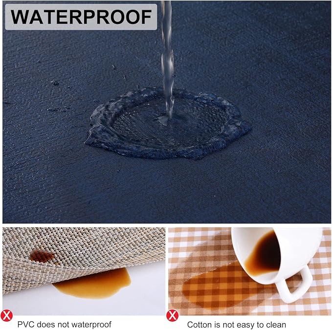 Faux Leather Heat Resistant Placemats 6 Packs, Waterproof Wipeable Dining PU - Image 4