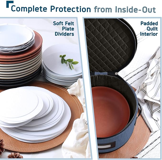 Fine China Storage Containers Hard Shell, 4 Piece Dish Storage Containers - Image 5