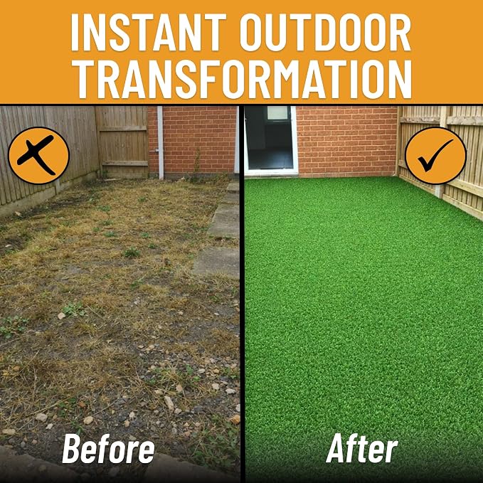 Ottomanson Artificial Grass Rug Lite 5'3" x 8'2", Fake Grass Carpet - Image 9