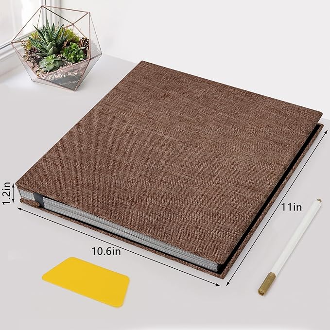 Zesthouse Photo Album Self Adhesive Pages, 60 Pages Magnetic Scrapbook Albums with Sticky Page,Photos Album Holds 8x10 & 5X7 & 4x6 & 6x8 & 3x5, Large Picture Book Ideal for Family,Wedding,Baby