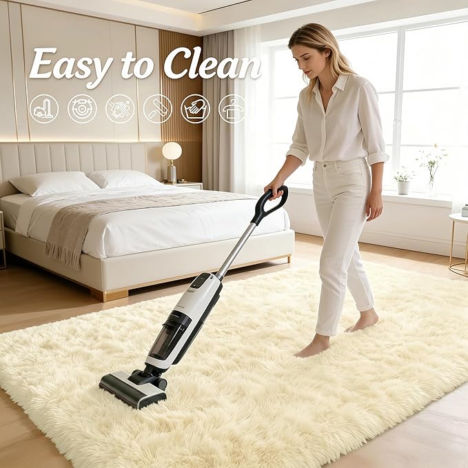 OLANLY 2x3 Machine Washable Small Bedside Rug, Soft Fluffy Shaggy Entryway - Image 7