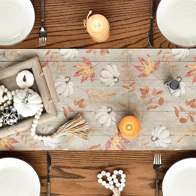 Artoid Mode 210 GSM Fall Table Runner 13x72 Inch Home Party Decor | Pumpkins - Image 7
