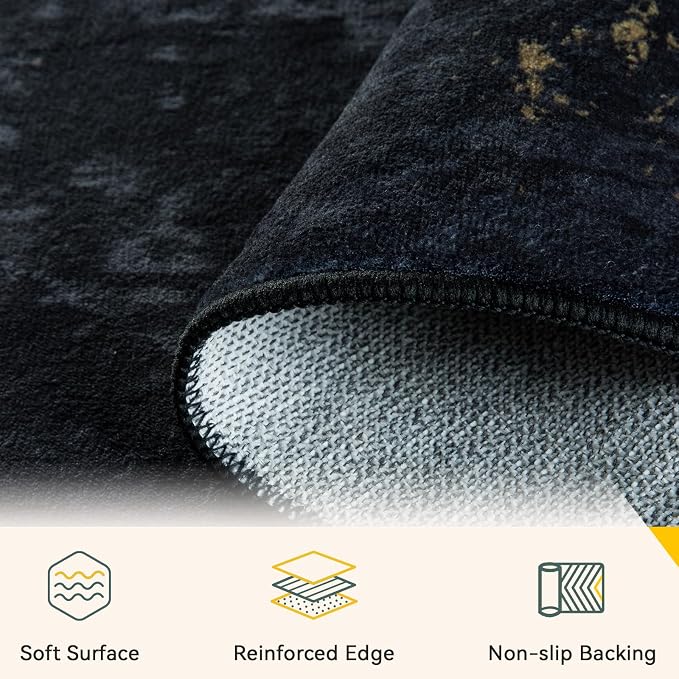 RELEANY Washable Area Rugs 8'x10' Non-Slip Modern Abstract Soft - Image 4