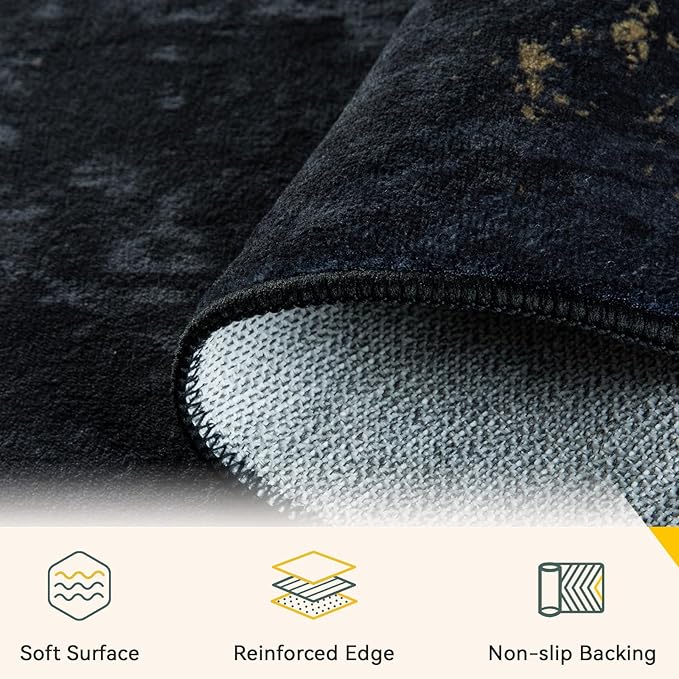 RELEANY Washable Area Rugs 9'x12' Non-Slip Modern Abstract Soft - Image 4
