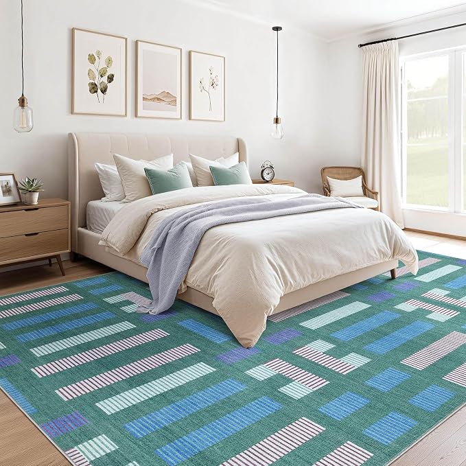cotiled 9x12 Area Rugs Living Room Rug: Washable Boho Rugs - Image 3