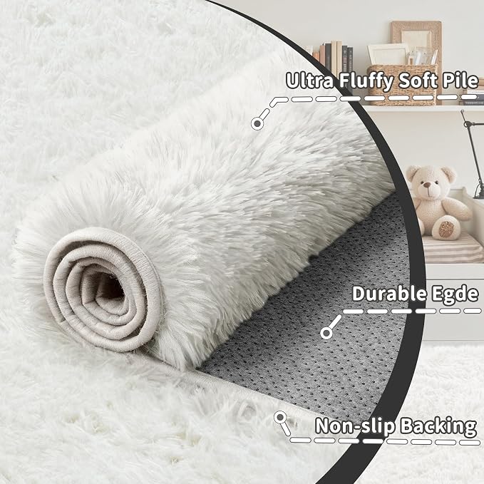 8x10 Area Rug for Living Room: Ultra Soft Fluffy Rug Modern Large Thicked Shag - Image 7
