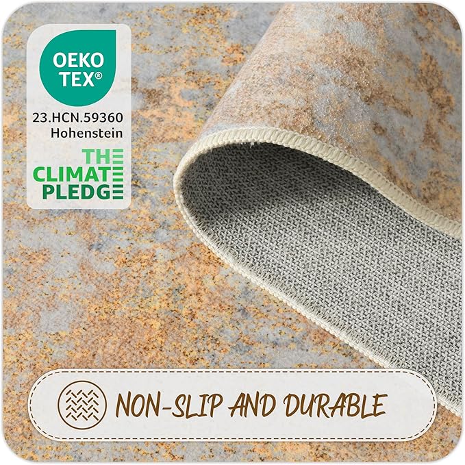 Beige Gold Rug Runners for Hallways Kitchen Non Slip Washable 2x6 Entryway - Image 7