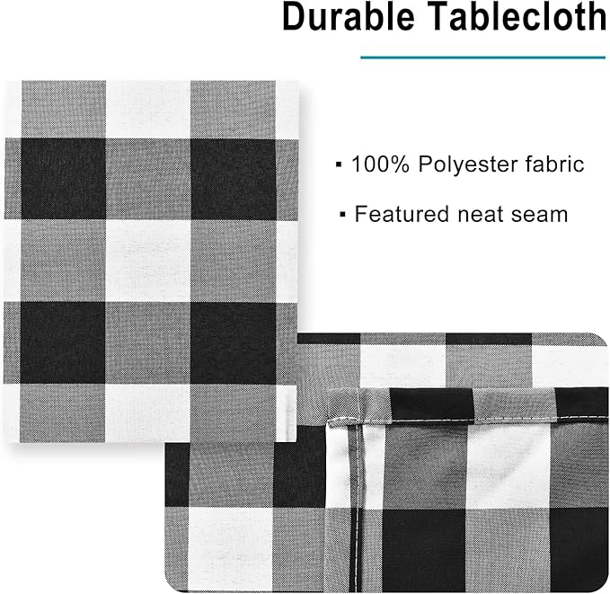60 x 120 Inch Checkered Tablecloth Rectangle - Image 4