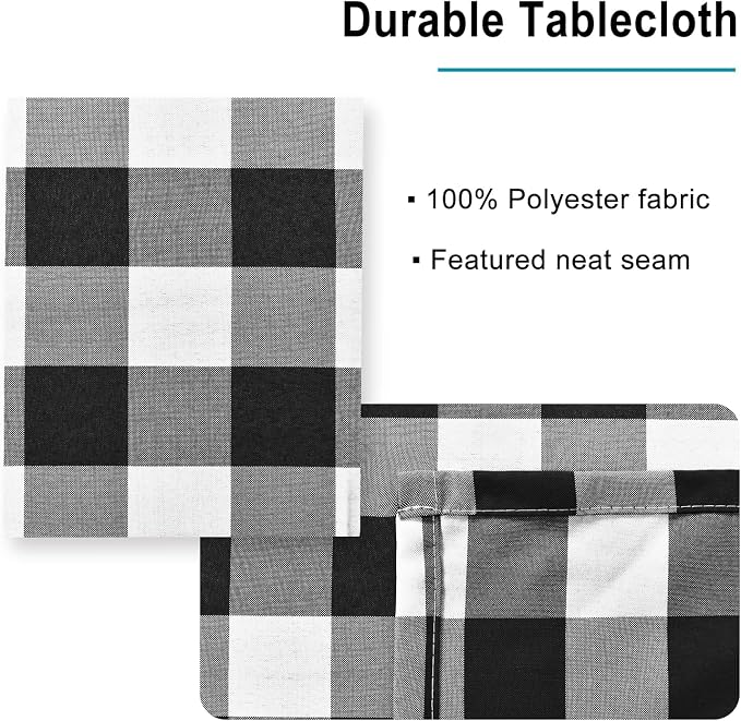 Checkered Tablecloth Rectangle, 70 x 90 Inch - Image 4