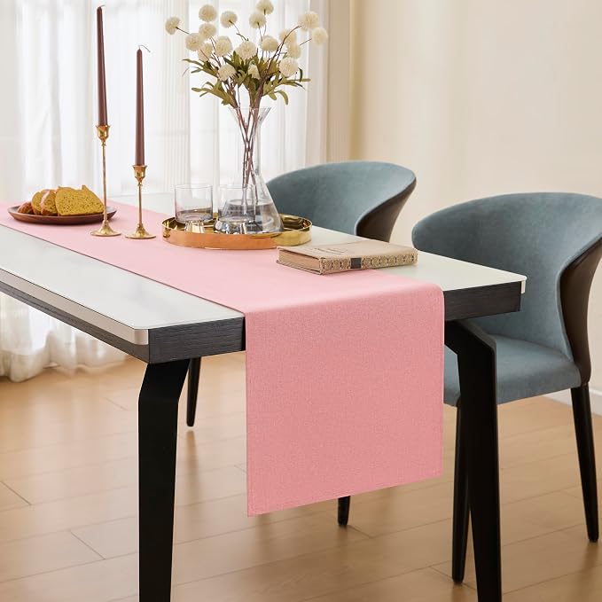 YATOJUZI Pink Table Runner Valentines Day Kitchen Dining Coffee Table - Image 5