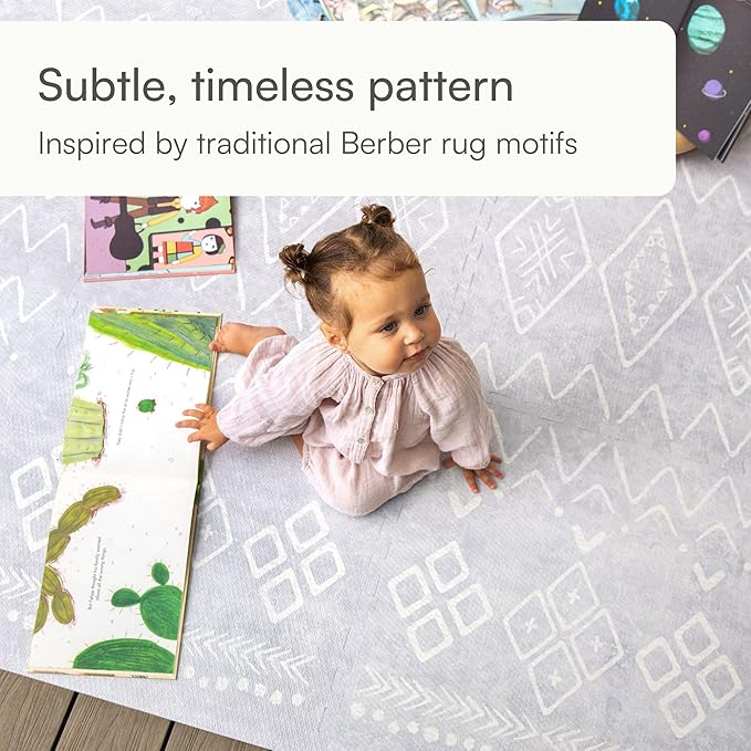 Lillefolk Baby Play Mat for Floor – 6x6ft Gray | Soft Non Toxic Premium EVA Foam Tiles for Tummy Time, Crawling & Playroom – Waterproof for Hard Floors Mat for Babies & Toddlers (9 Tiles)