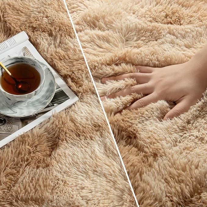 Deerhoo Shag Area Rug, 4 X 6 Tie-Dyed Plush Fuzzy Rugs - Image 3