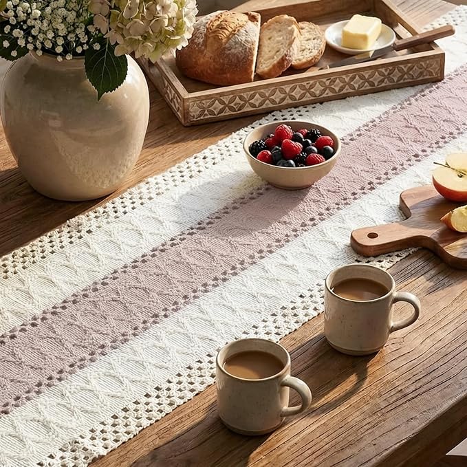 Artoid Mode Pink Farmhouse Rustic Table Runner 12x48 Inch | Seasonal Holiday - Image 3