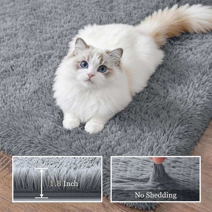 Fluffy 4x6 Area Rugs for Living Room Bedroom: Ultra Soft Shag Rug Non-Slip - Image 5