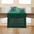 Solino Home 100% Pure Linen Table Runner Rainforest Hemstitch, 14 x 132 in | by SolinoHome