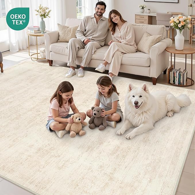 6x9 Area Rugs for Living Room: Vintage Boho Neutral Washable Rug Indoor Soft - Image 8