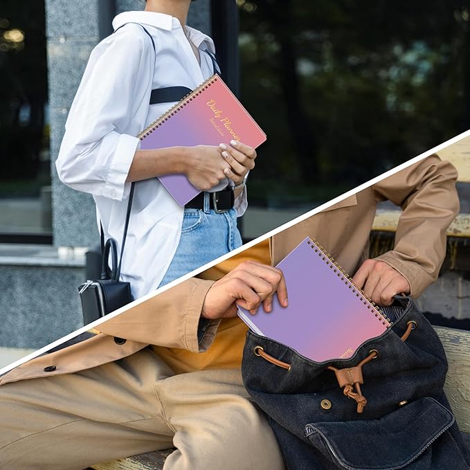 Cute Daily Planner Undated & To Do List Notebook for Work: With Hourly Schedule, 80 days Day on a Page Planner for Life Tasks - Day & Hour Agenda, Organizer Journal For Women or Men