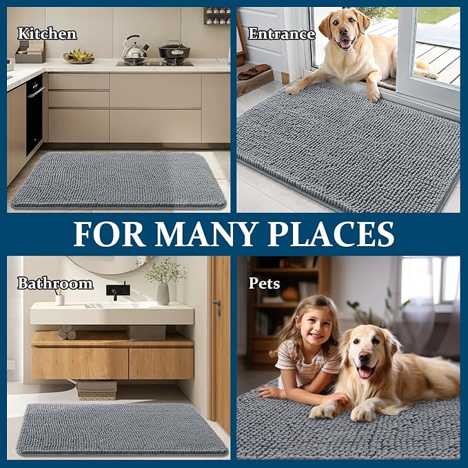 OLANLY Dog Door Mat for Muddy Paws 44x24, Absorbs Moisture and Dirt, Absorbent - Image 8