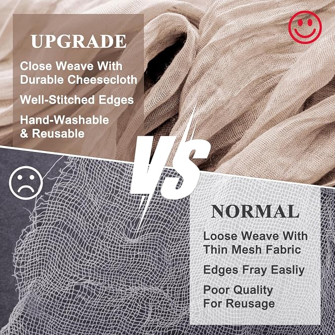 Cheesecloth Table Runner Nude Pink 10FT Boho Gauze Runner, 6 Pack | 120 Inch - Image 4