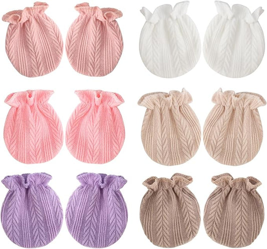 BQUBO Newborn Infant Toddler Mittens No Scratch Cotton Elastic Wrist Gloves Hypoallergenic for 0-6 Months Baby Boys Girls