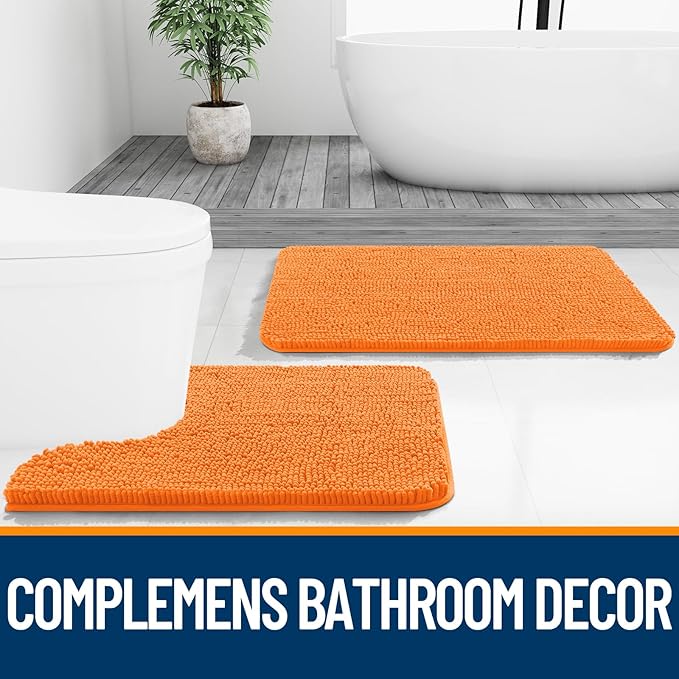 OLANLY Bathroom Runner Rugs 47x20, Extra Soft Absorbent Chenille Bath Rugs - Image 7