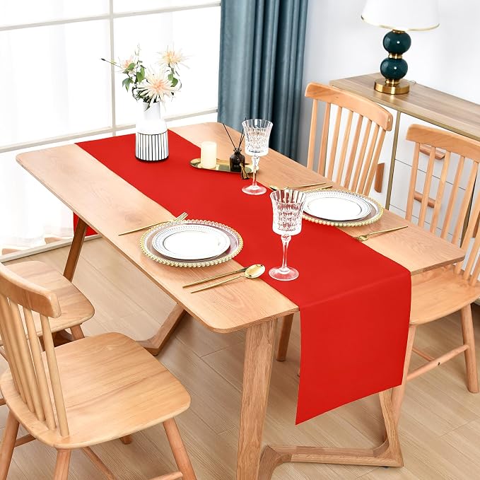Farmhouse Red Table Runner Dining Table Runners 48 Inches Long Coffee Table - Image 2