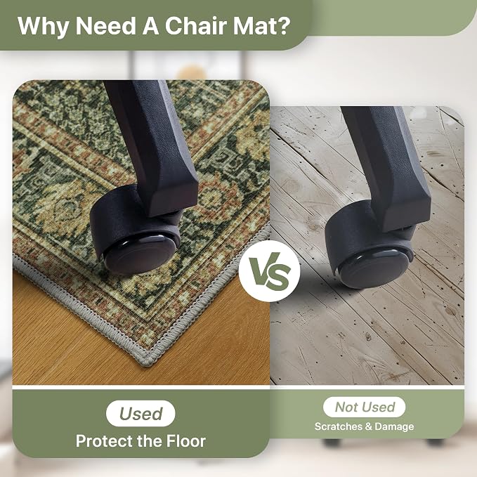36"x60" Office Chair Mat for Hardwood Tile Floor, Under Desk Carpet Protector - Image 4