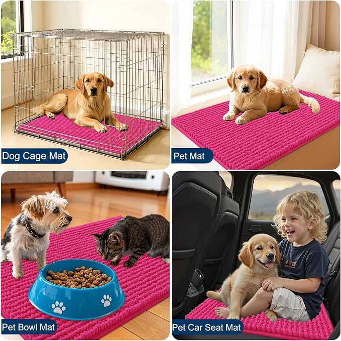 OLANLY Dog Door Mat for Muddy Paws 44x24, Ultra Absorbent Chenille Mud Doormat - Image 7