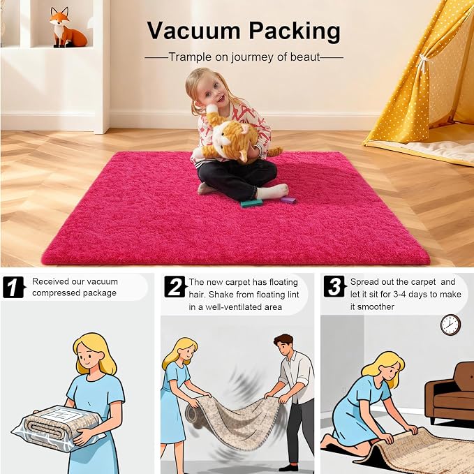 6x9 Area Rugs for Living Room, Large Fluffy Rugs for Bedroom, Fuzzy Shag Soft - Image 5