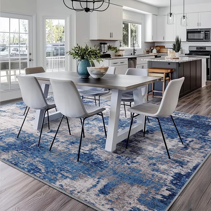 RELEANY Washable Area Rugs 8'x10' Non-Slip Modern Abstract Soft - Image 2