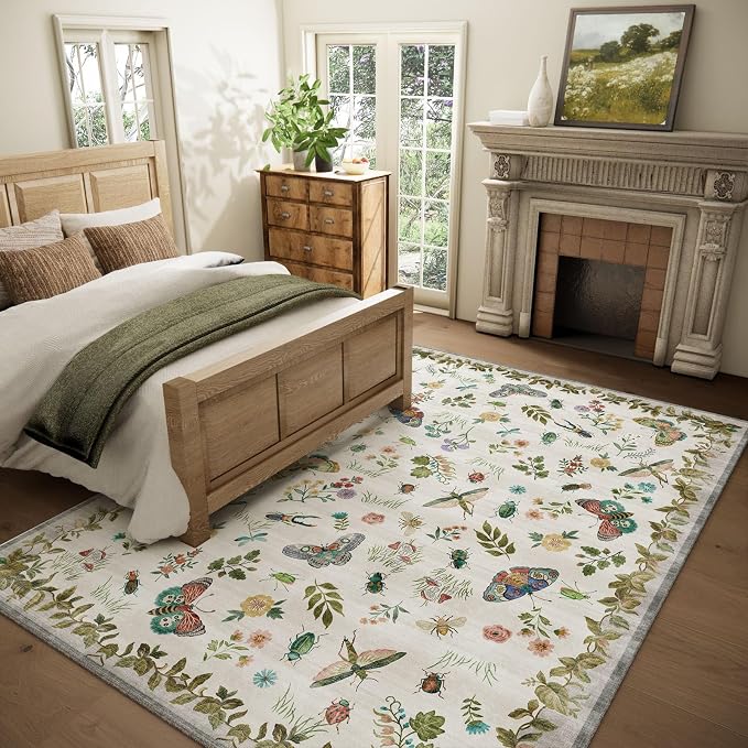 6x9 Area Rugs for Living Room: Washable Bedroom Rug Vintage Rugs Indoor Stain - Image 2