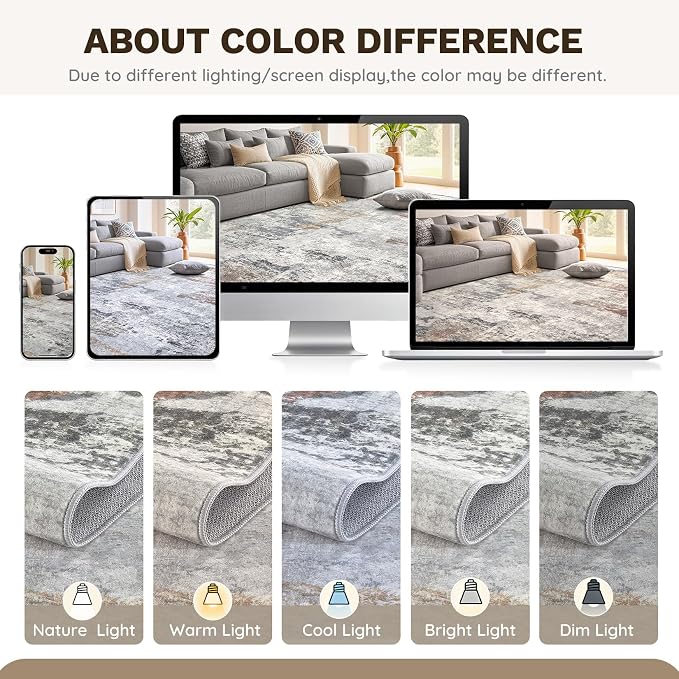 DMOYEST 8x10 Area Rug for Living Room, Washable & Non Slip Large Indoor Carpet - Image 8