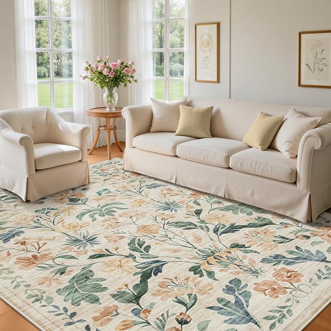 10x14 Area Rugs Washable Rug: Large Boho Living Room Rug Soft Non-Slip Low Pile - Image 8