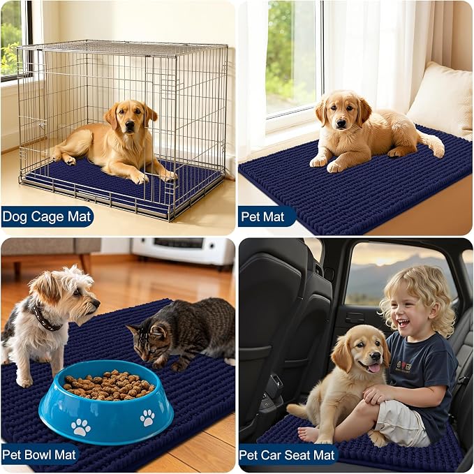 OLANLY Dog Door Mat for Muddy Paws 24x16, Ultra Absorbent Chenille Mud Doormat - Image 7