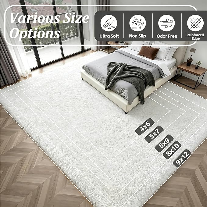 6x9 Area Rugs for Living Room Bedroom: Ultra Soft Fluffy Shag Rug Upgrade - Image 9